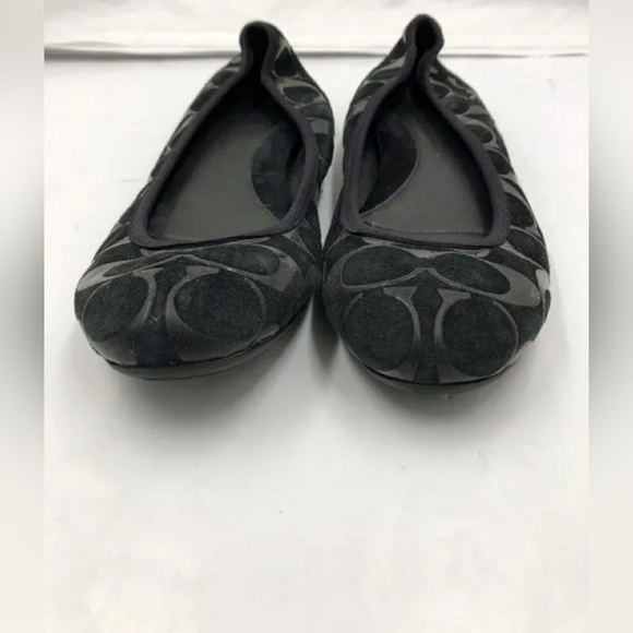 Coach Designer Monogram Black Signature Aria Flats - Size 7 Women's - Picture 4 of 6